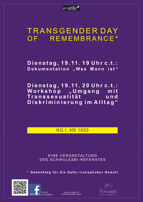 Plakat des Transgender Day of Remembrance